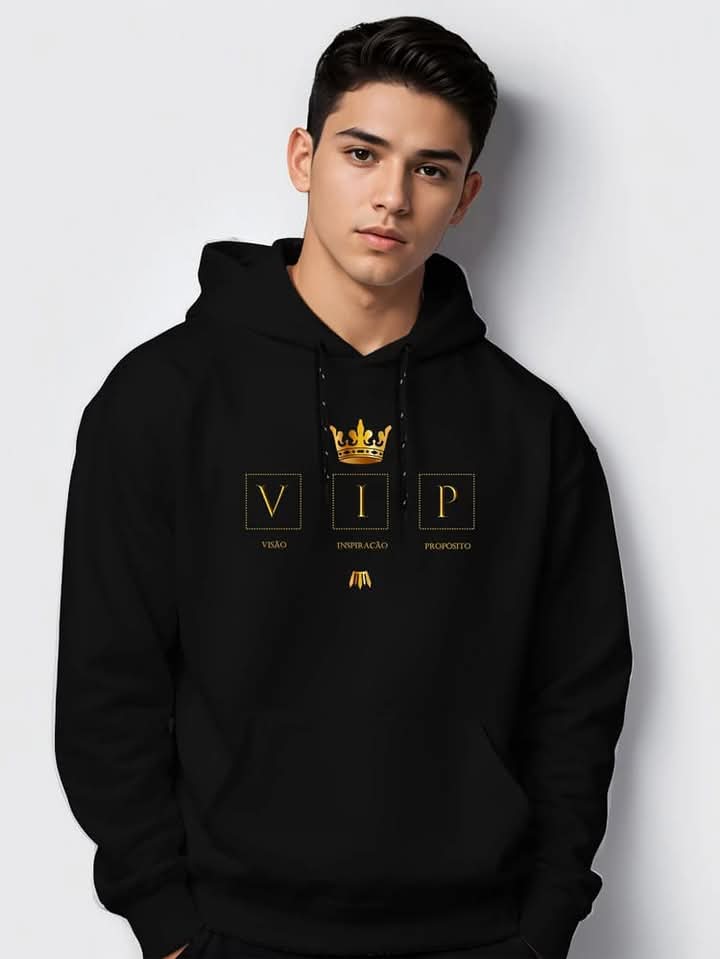 Premium Quality Phillips Cotton Hoodie [VIP-Black]